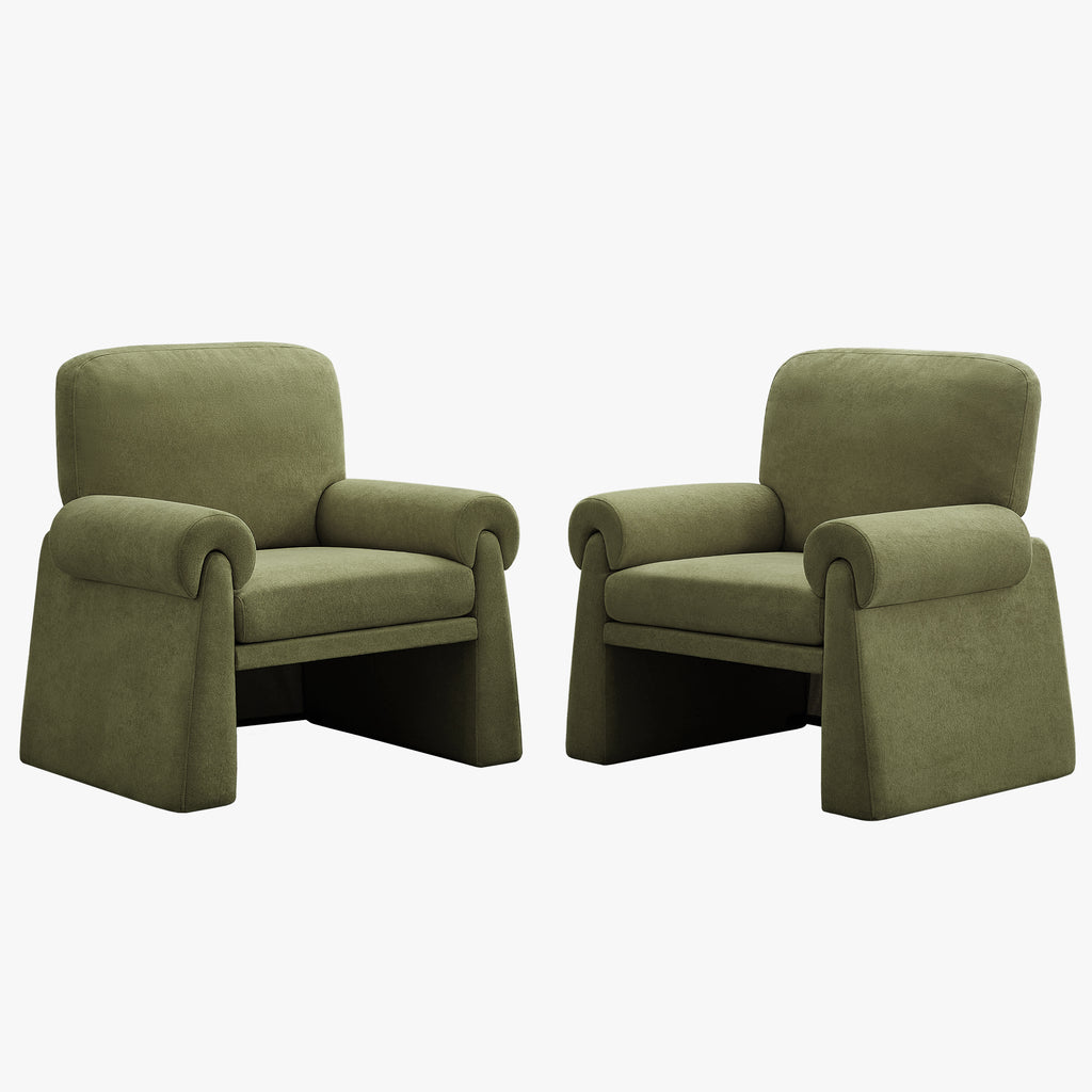 Oversized Accent Chair，Green
