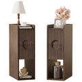 HASLE Narrow Nightstands, Walnut, Set of 2