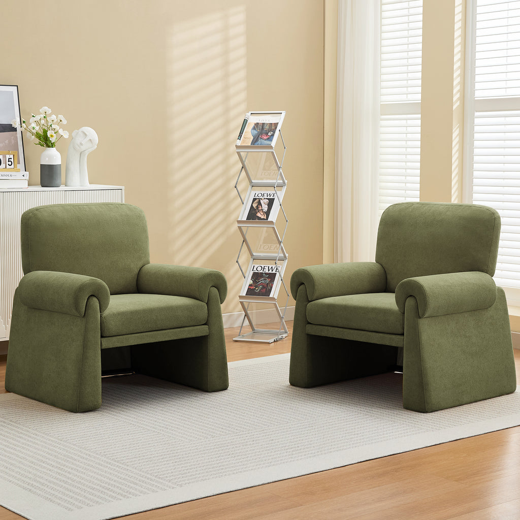Oversized Accent Chair，Green