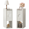 HASLE Narrow Nightstands, White, Set of 2