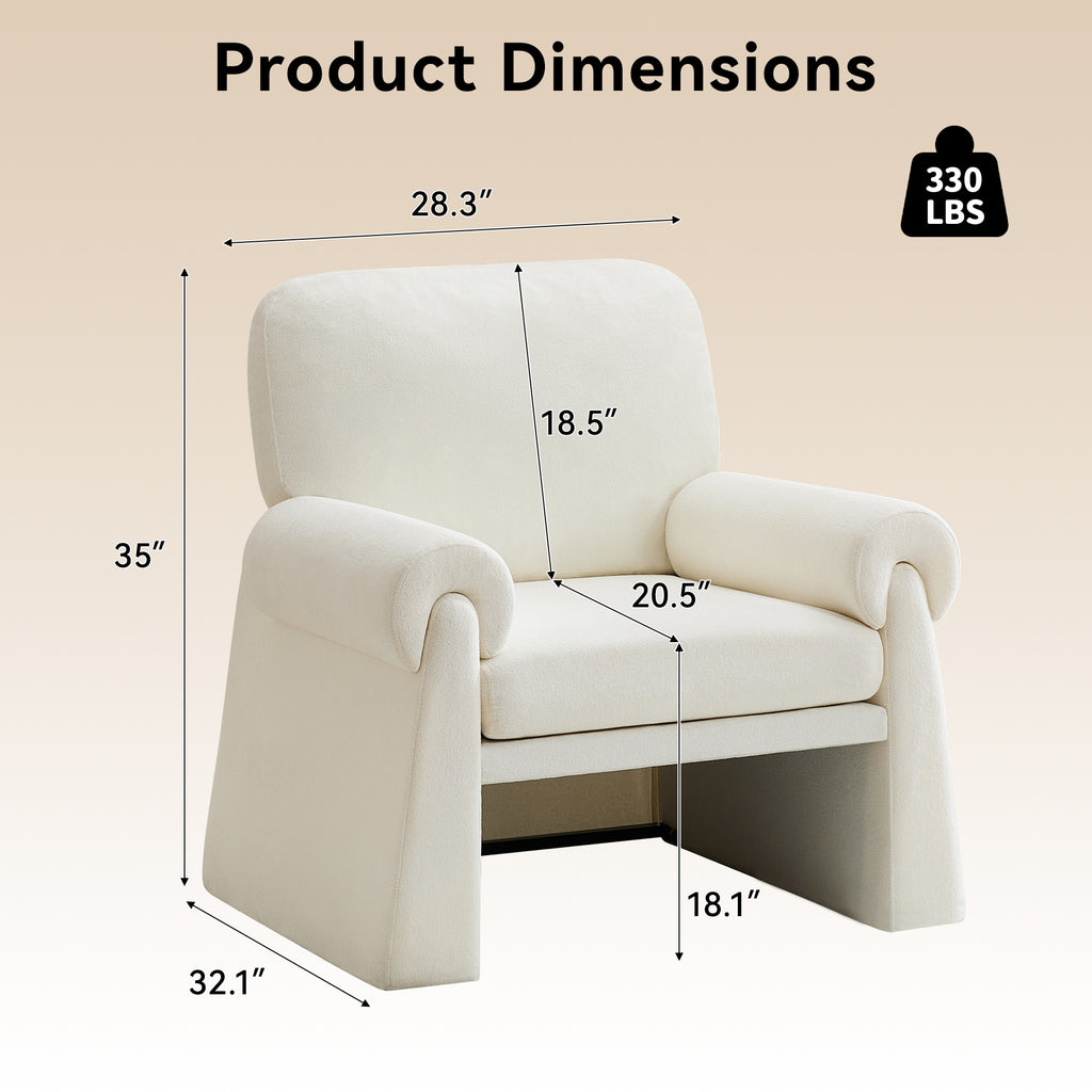 Oversized Accent Chair，Beige