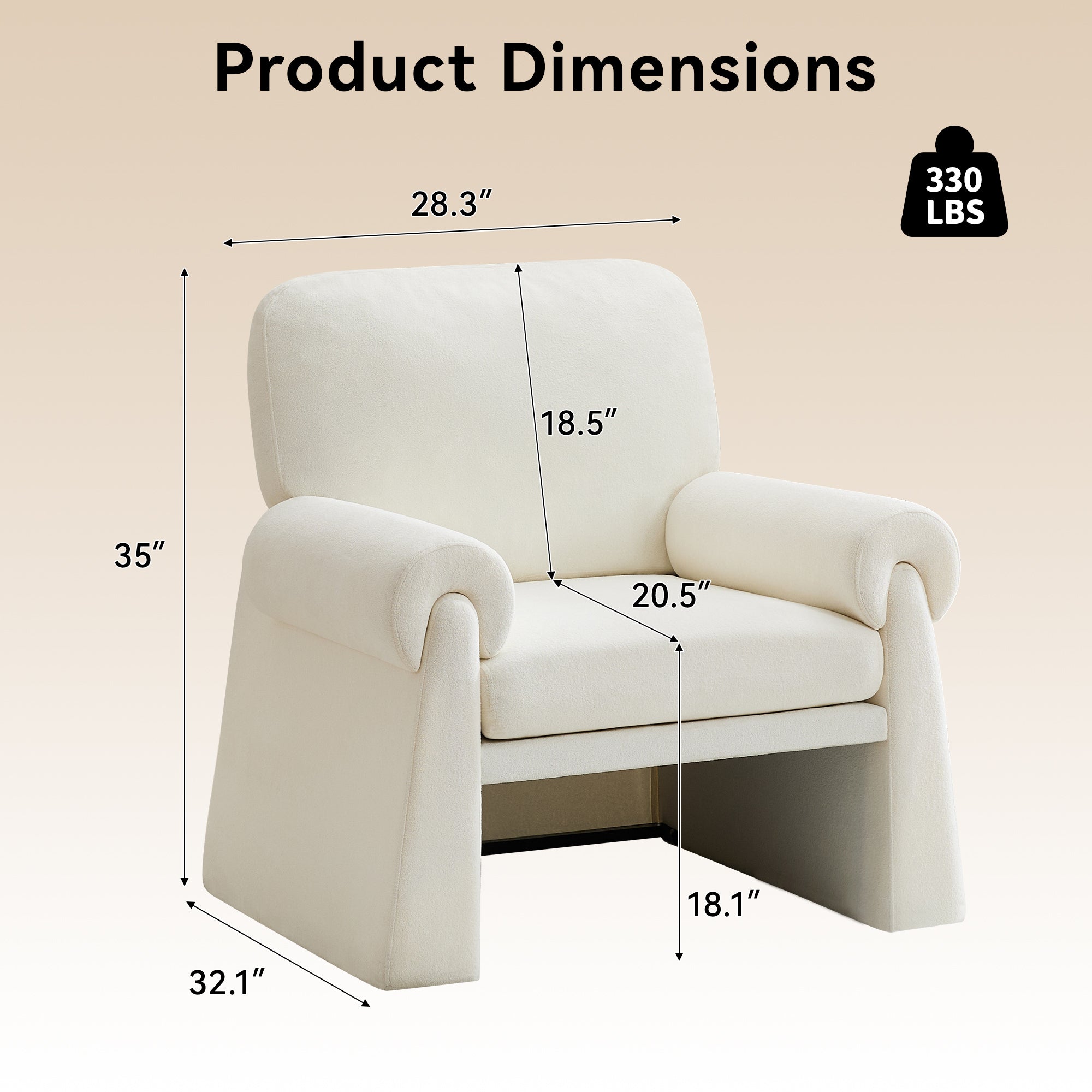 Oversized Accent Chair，Beige