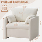 Oversized Accent Chair for Living Room，Beige