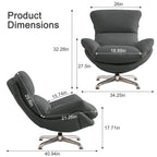 Swivel Oversized Accent Chair，Gray