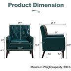 Mid Century Modern Accent Chair, Blue