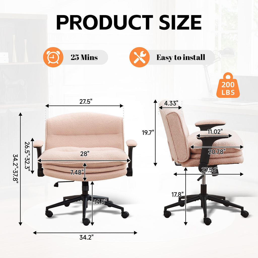 Criss Cross Chair with Flip-up Arms，Pink