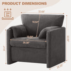 Oversized Accent Chair for Living Room，Dark Gray