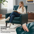 Mid Century Modern Accent Chair, Blue