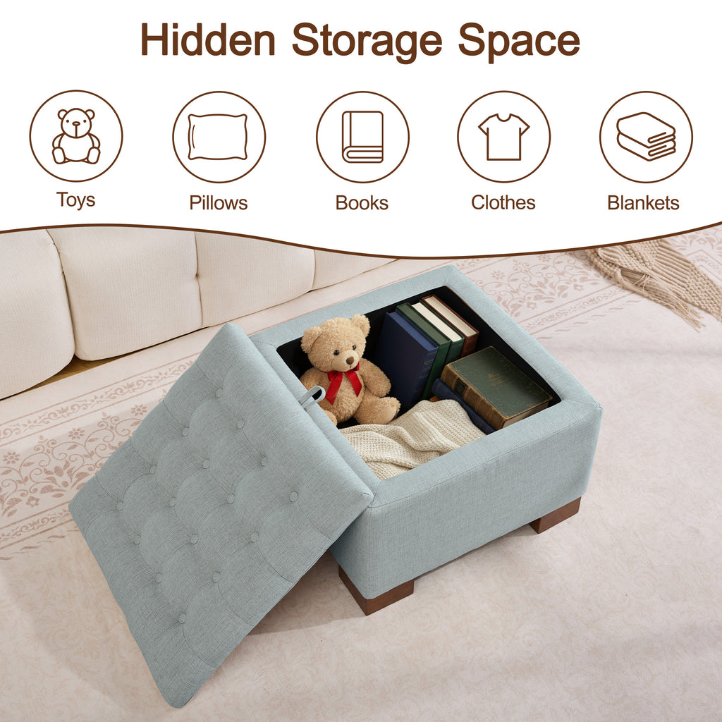 Square Storage Ottoman, 24 Inch