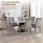 Velvet Dining Chair with Arms，Gray