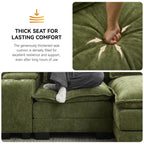 U Shaped Cloud Modular Sofa with Chaise Lounges，Green