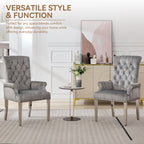 Velvet Dining Chair with Arms，Gray