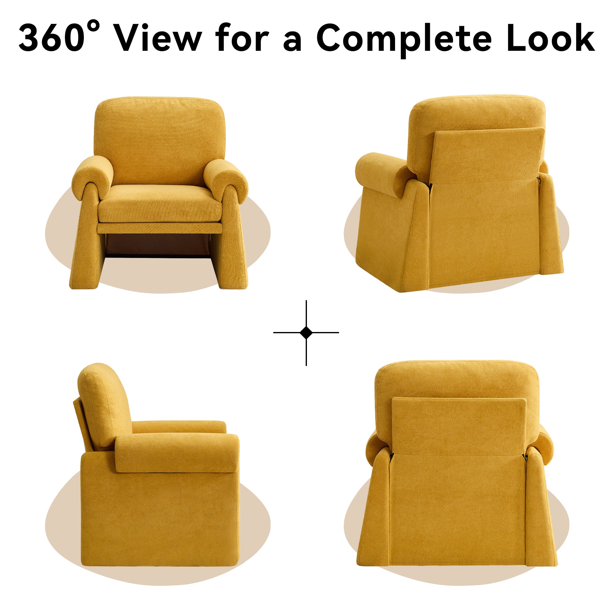 Oversized Accent Chair，Yellow