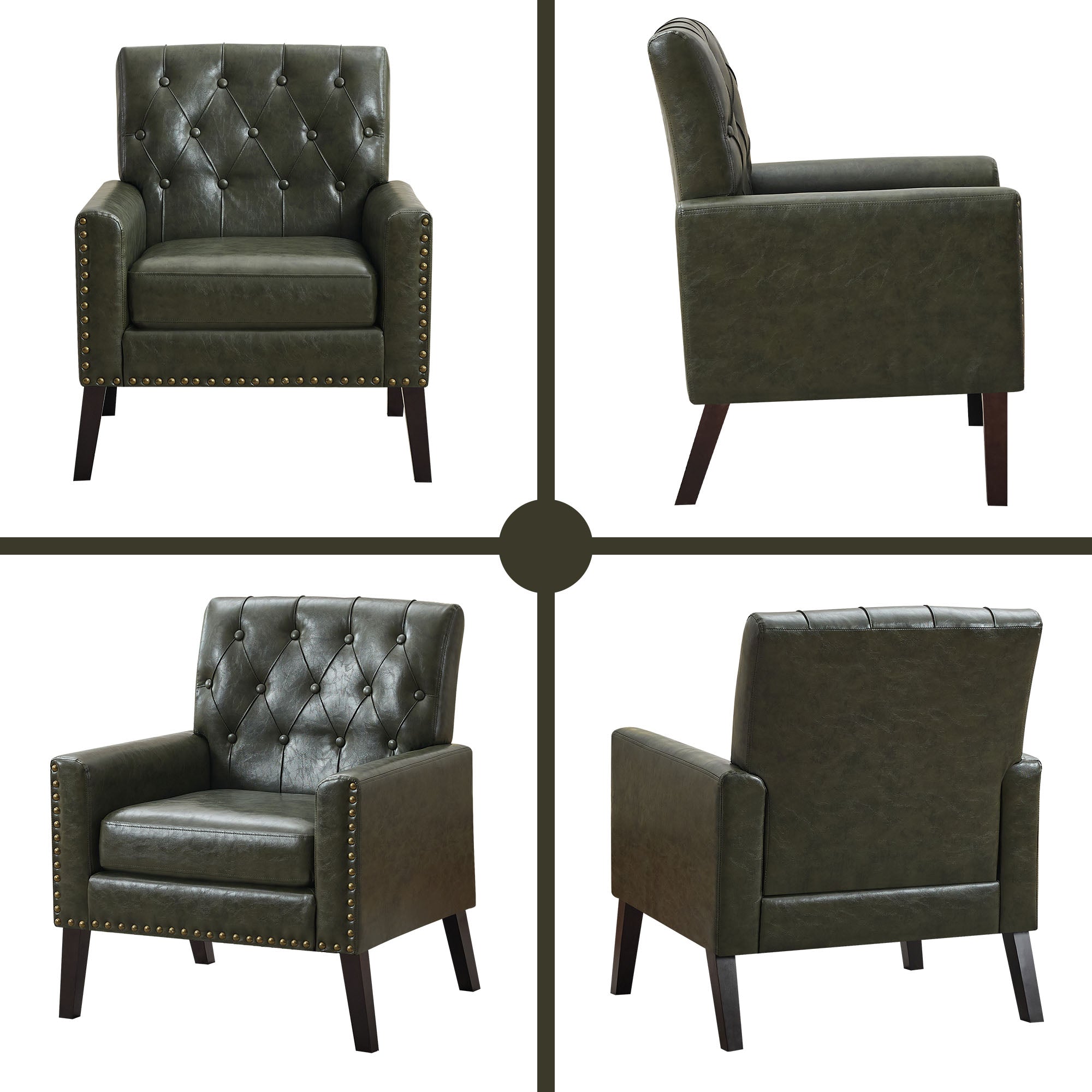 Mid Century Modern Accent Chair, Green