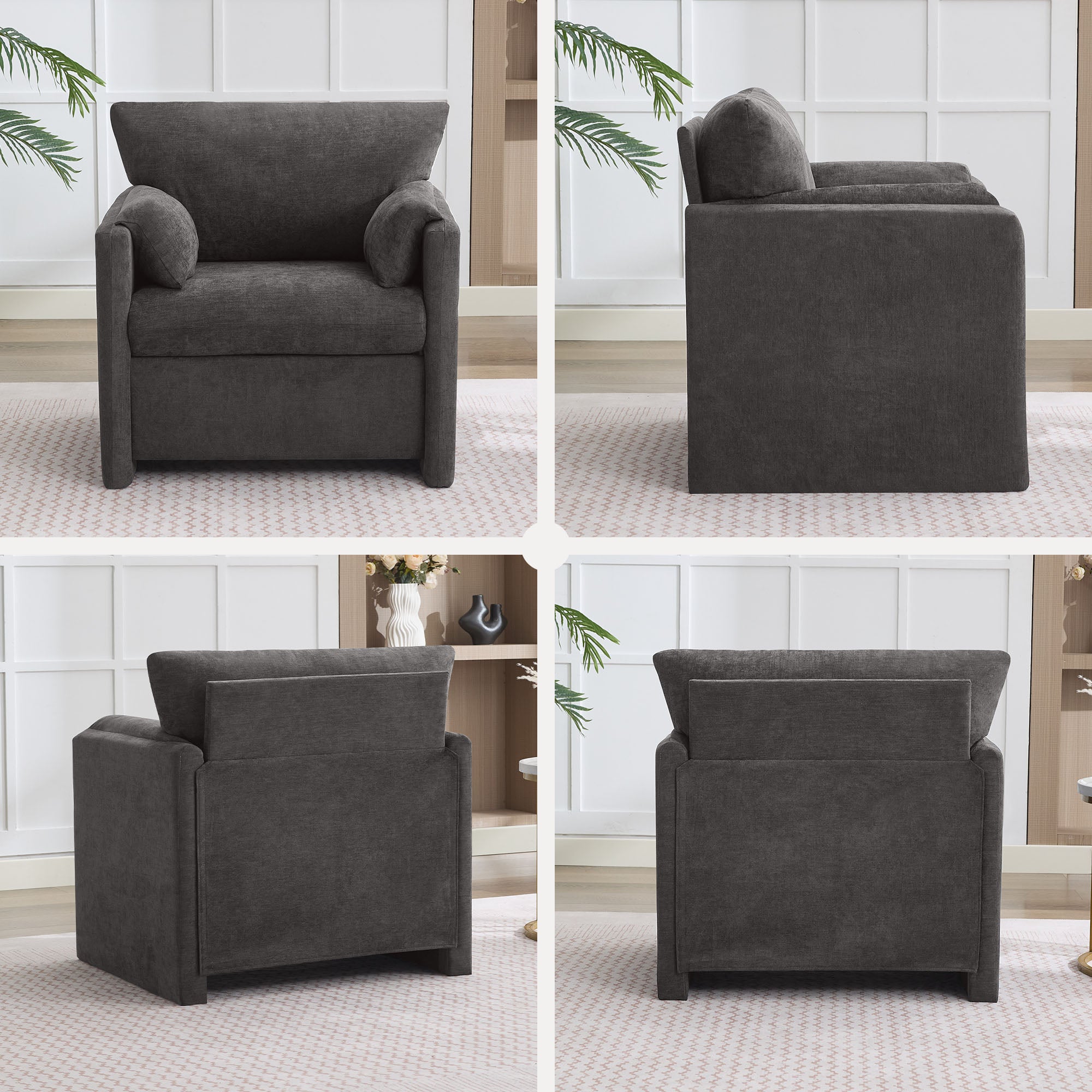 Oversized Accent Chair for Living Room，Dark Gray