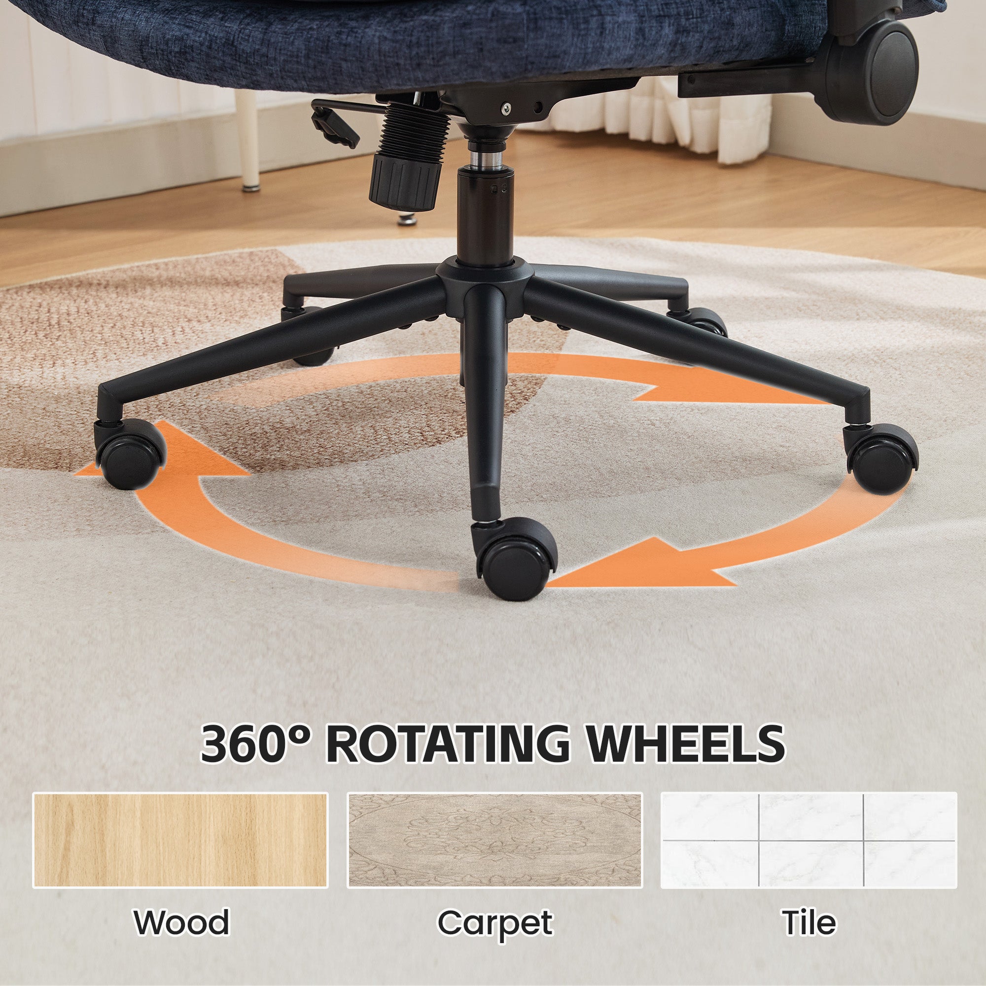 Criss Cross Chair with Flip-up Arms，Blue